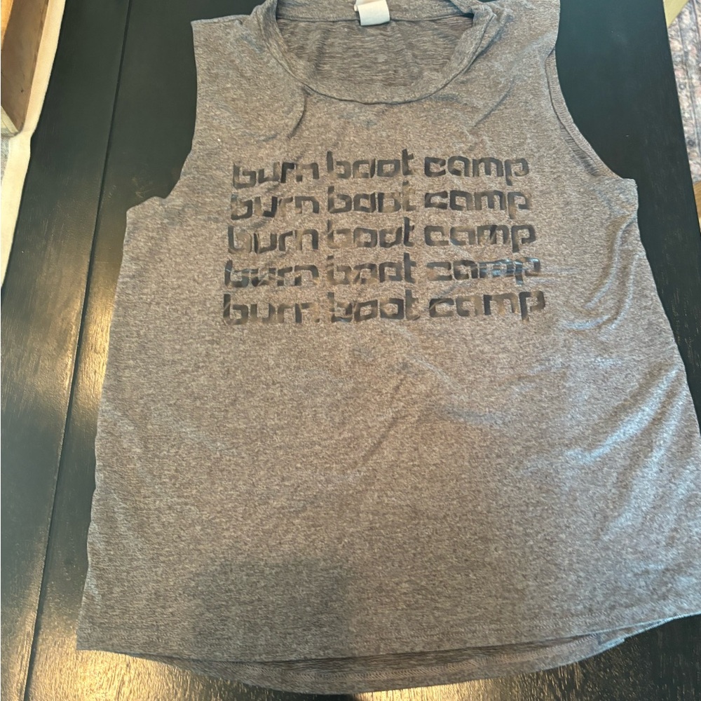 Burn Boot Camp Gray Sleeveless Top